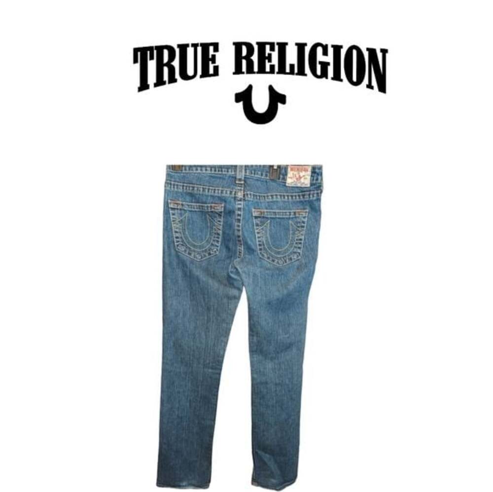 True Religion  Section Johnny Row Seat Relaxed Jeans Boot Leg Size:32